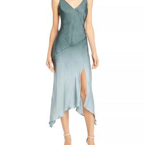 YFB green silk tie dye dress